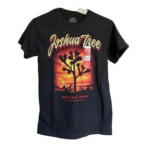 DOM JOSHUA TREE NATIONAL PARK BLACK Short Sleeve Crew Neck T-Shirt Sz S 34/36